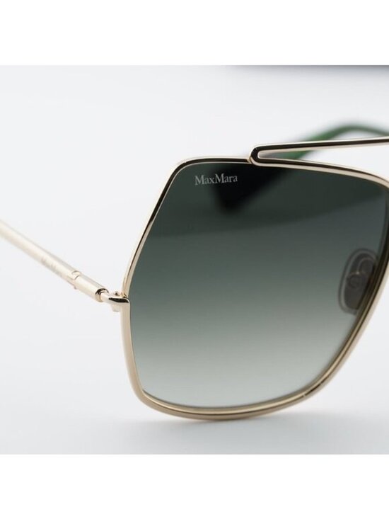 MaxMara Gold Frame Sunglasses with Green Gradient Lenses main image 4
